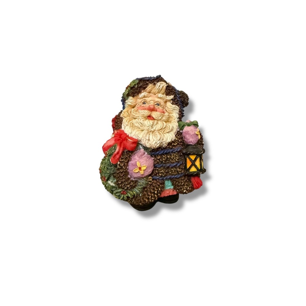 Crinkle Claus 1995 Santa Figurine Vintage Holiday Decor Hand Painted Collectible